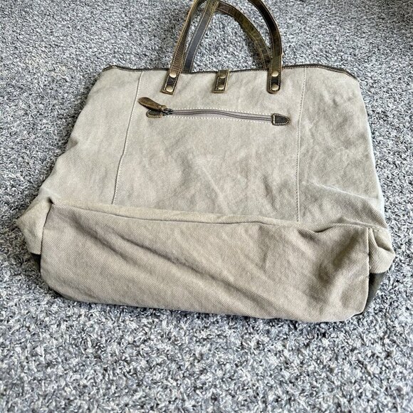 Myra Bag Weekender Travel Bag Western Leather Aztec Tote Shoulder Bag Large New - Picture 5 of 10